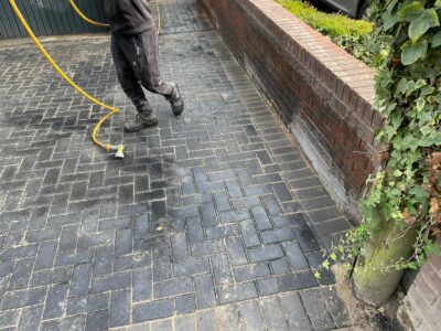 Herringbone Double Light Grey Border near Manchester