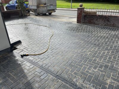 Herringbone Double Light Grey Border contractors in Manchester