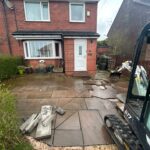 Ground preparation for a block paved driveway