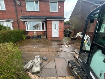 Ground preparation for a block paved driveway