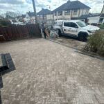 Completed block paved driveway and steps
