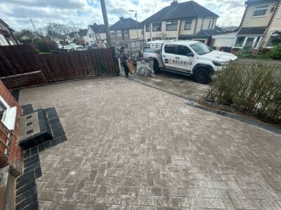 Completed block paved driveway and steps